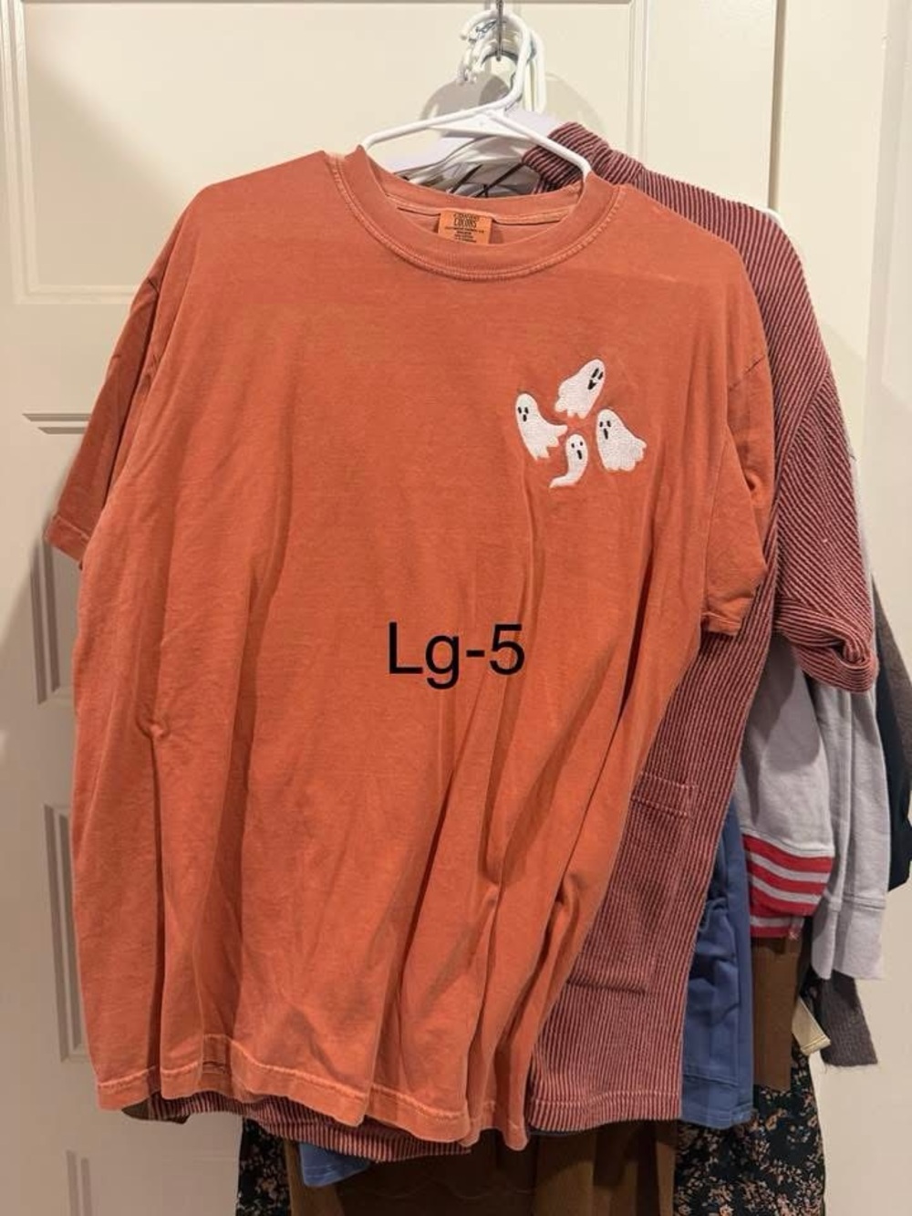 Rust Orange Short Sleeve Tee with Ghost Graphic